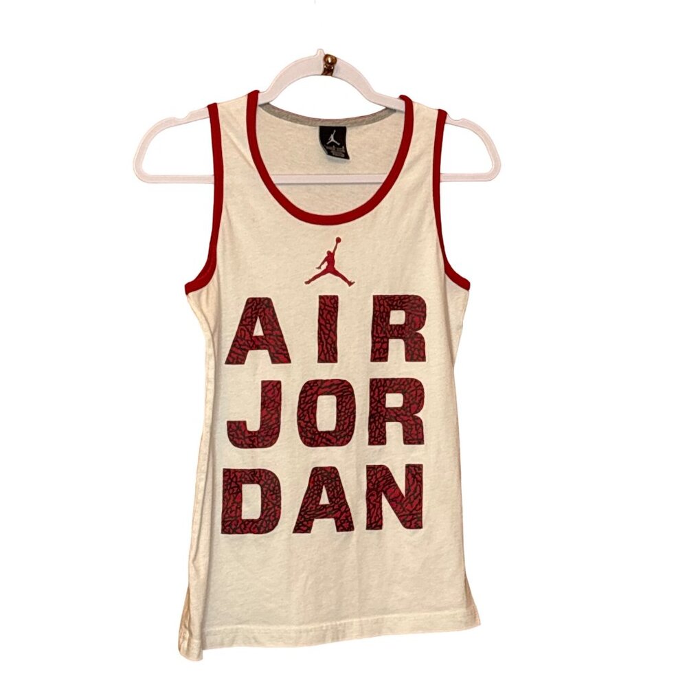 Air Jordan Youth Tank Top L/G 152-158 CM 12-13 Yrs White & Red